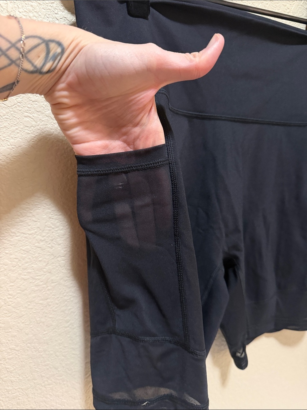 aerie Navy High-Rise Bike Shorts with Side Pockets - Picture 3 of 6